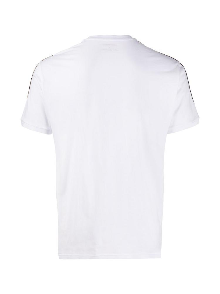 White Men's Armani Emporio Logo Tape Short Sleeve T Shirts | SULQ4ML