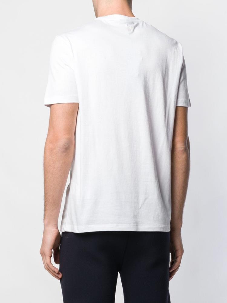 White Men's Armani Emporio Logo T Shirts | YNT57UJ