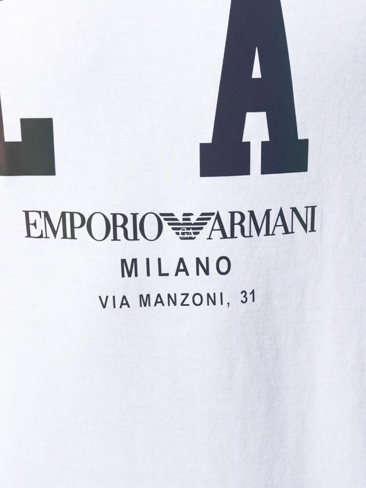 White Men's Armani Emporio Milano Printed T Shirts | QJ82998