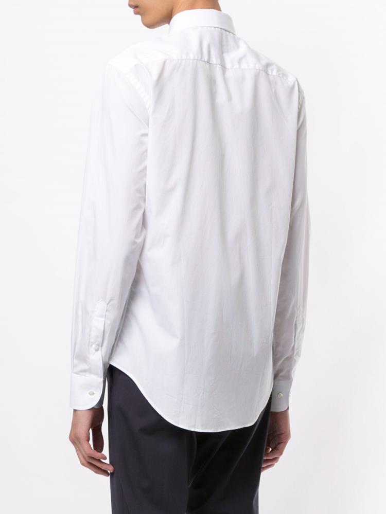 White Men's Armani Emporio Plain Shirts | 1OVD6MX