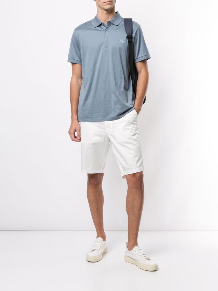 White Men's Armani Emporio Plain Bermuda Shorts Shorts | 2UGYTHK