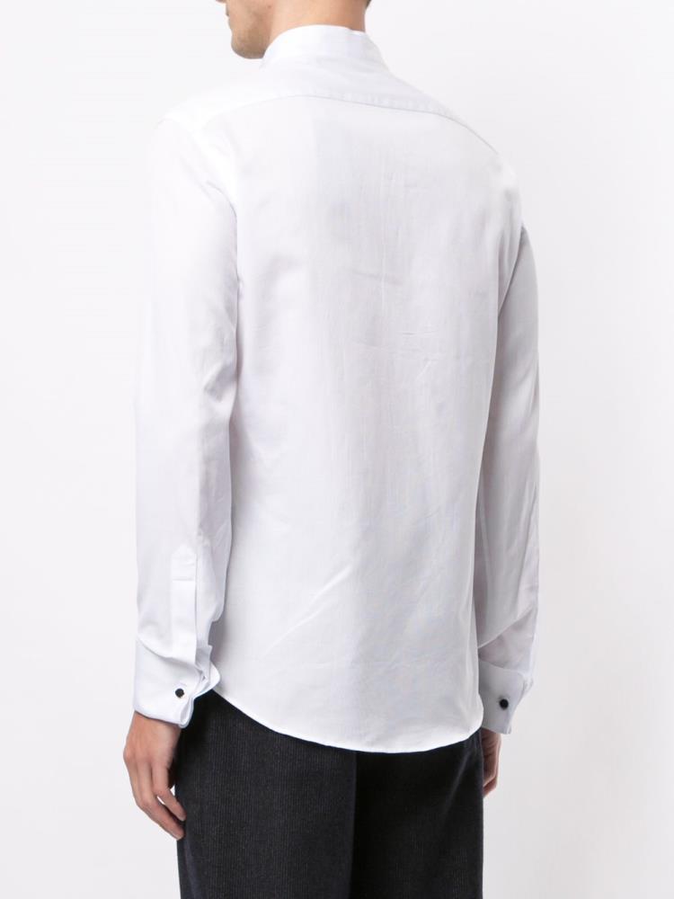 White Men's Armani Emporio Plain Tailored Shirts | SSOJDXE