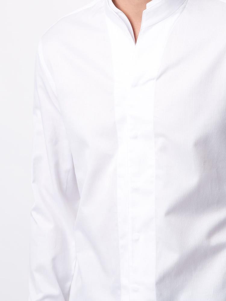 White Men's Armani Emporio Plain Tailored Shirts | SSOJDXE