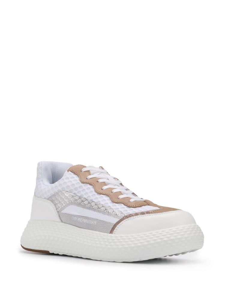 White Men's Armani Emporio Platform Low Top Sneakers | W5F455T