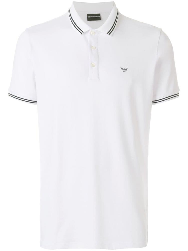 White Men\'s Armani Emporio Short Sleeve Polo Shirts | ELEZM4Q