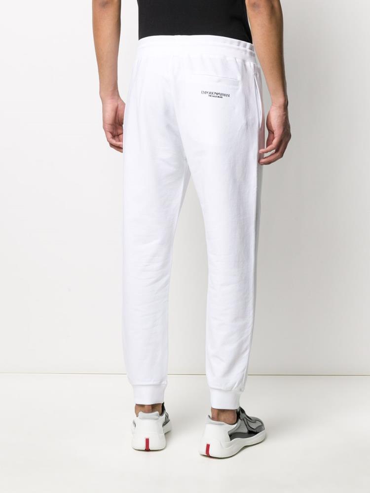 White Men's Armani Emporio Slim Fit Track Pants | FRQOKSQ