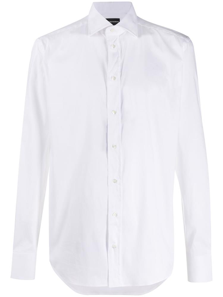 White Men\'s Armani Emporio Slim Fit Shirts | X41TEFR