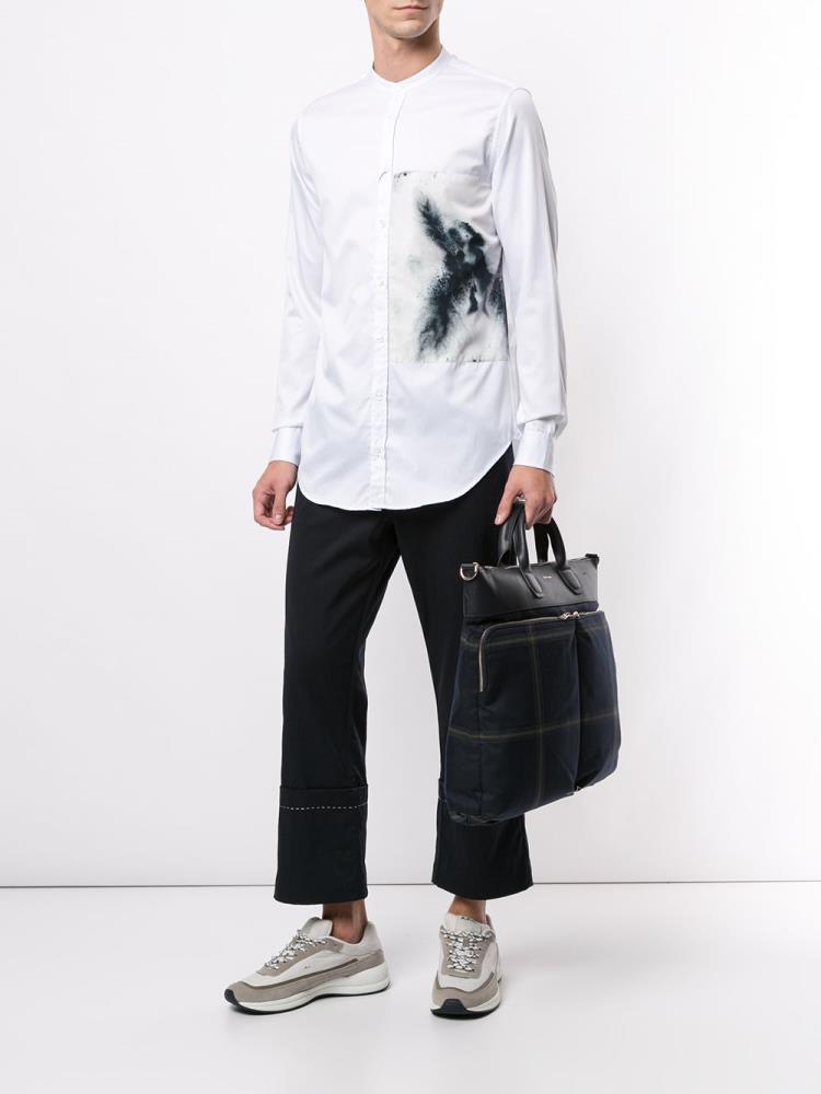 White Men's Armani Emporio Sprayed Detail Shirts | WSZTXLG