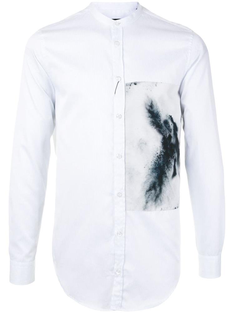 White Men\'s Armani Emporio Sprayed Detail Shirts | WSZTXLG