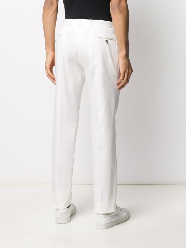 White Men's Armani Emporio Straight Leg Tailored Pants Pants | KHE5O4R