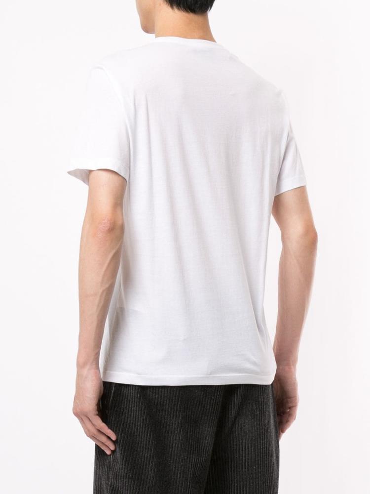 White Men's Armani Emporio Textured Logo T Shirts | TOERT89