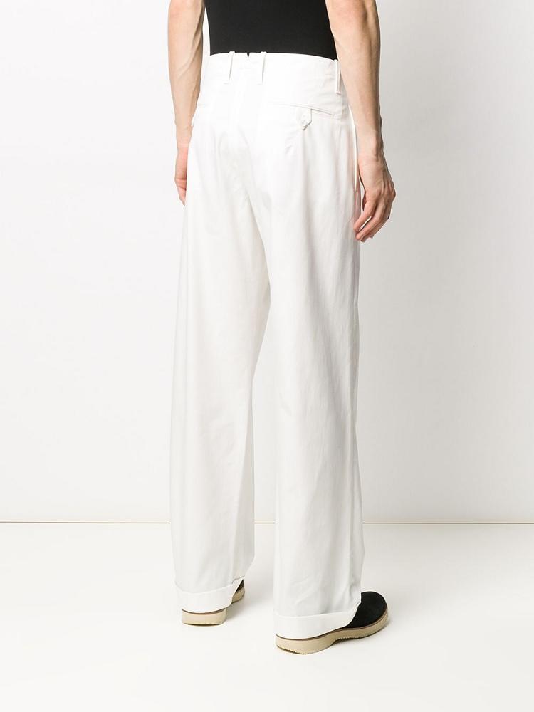 White Men's Armani Emporio Wide Leg Pants | NNVAB0H