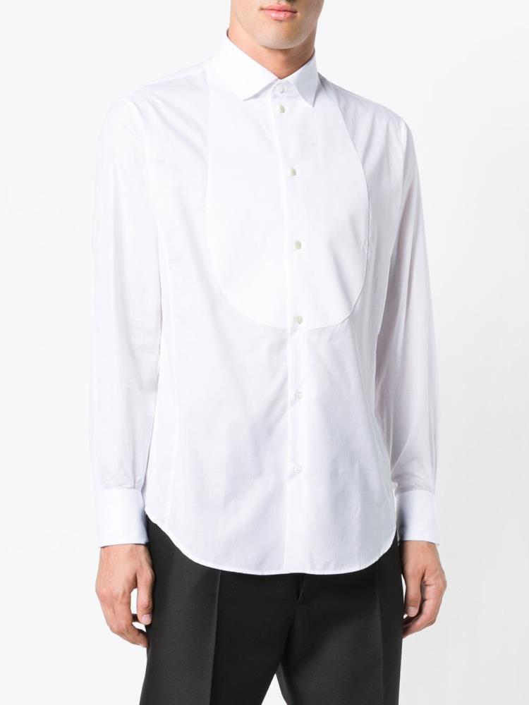 White Men's Giorgio Armani Classic Formal Shirts | H06IZ5O