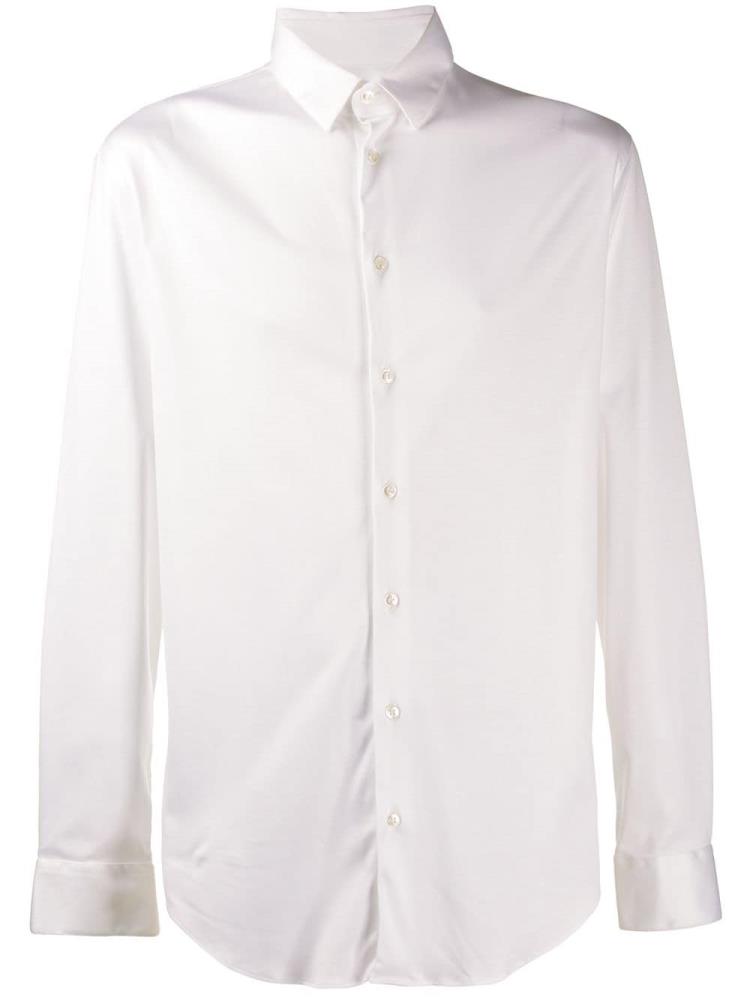 White Men\'s Giorgio Armani Classic Plain Shirts | N4P22K5