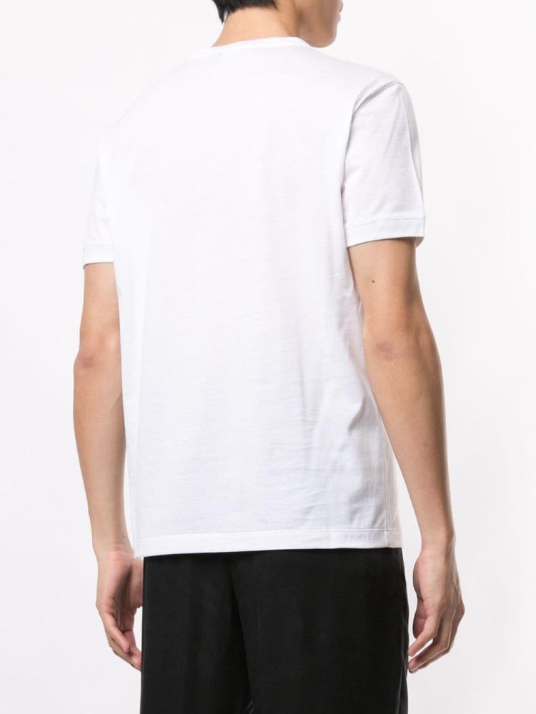 White Men's Giorgio Armani Embroidered T Shirts | GRGWDS9