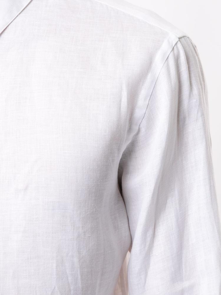 White Men's Giorgio Armani Long Sleeve Plain Shirts | QH6U9PE