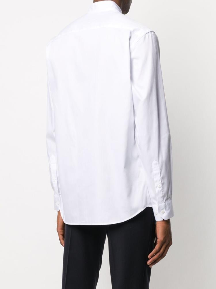 White Men's Giorgio Armani Mandarin Collared Shirts | G3ORS7O