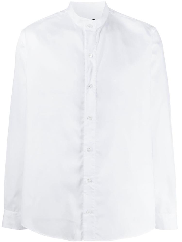 White Men\'s Giorgio Armani Mandarin Collared Shirts | G3ORS7O