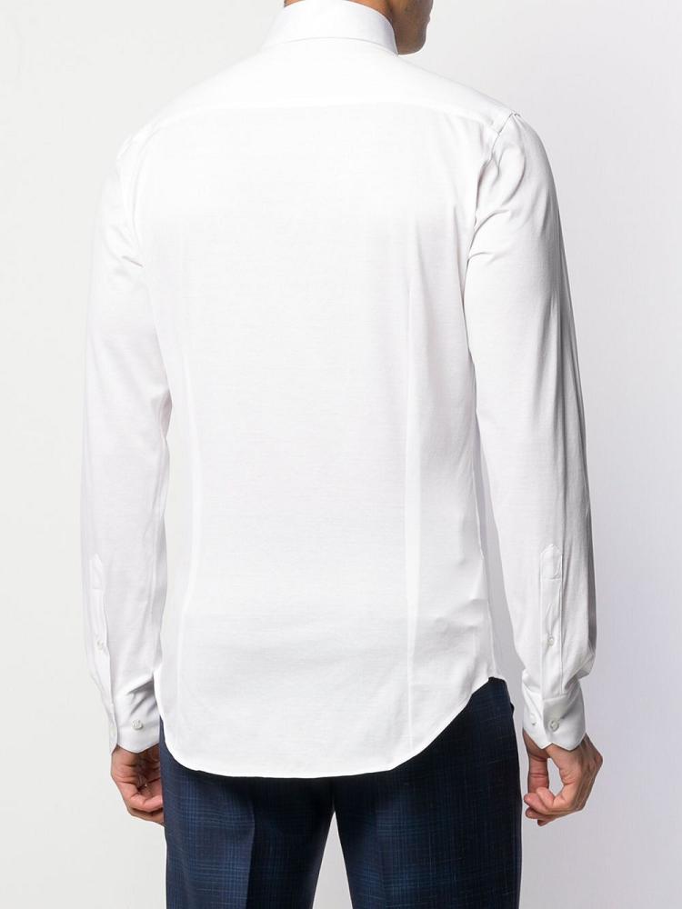 White Men's Giorgio Armani Plain Button Shirts | AQO9Z7T