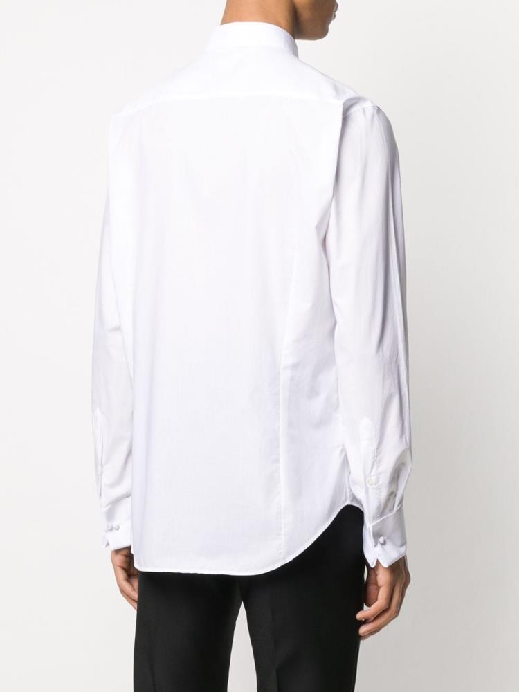 White Men's Giorgio Armani Pleated Bib Formal Shirts | BYQXTSE