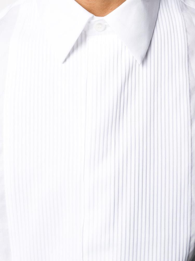 White Men's Giorgio Armani Pleated Bib Formal Shirts | BYQXTSE