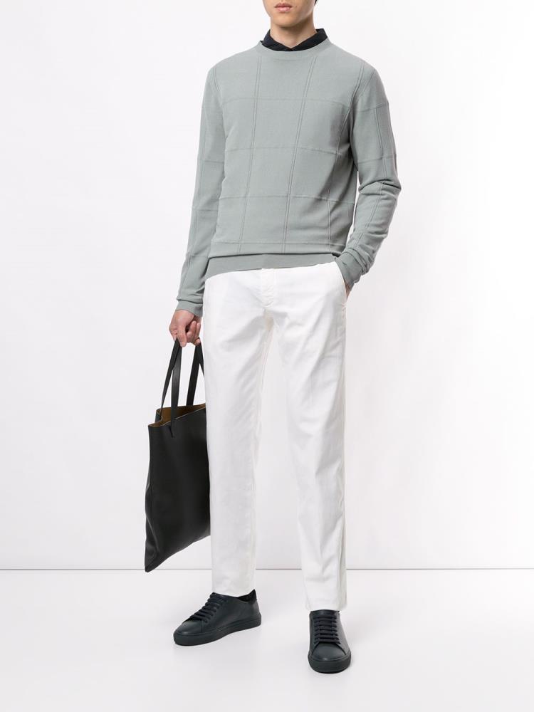 White Men's Giorgio Armani Straight Leg Chino Pants | IMODDEY