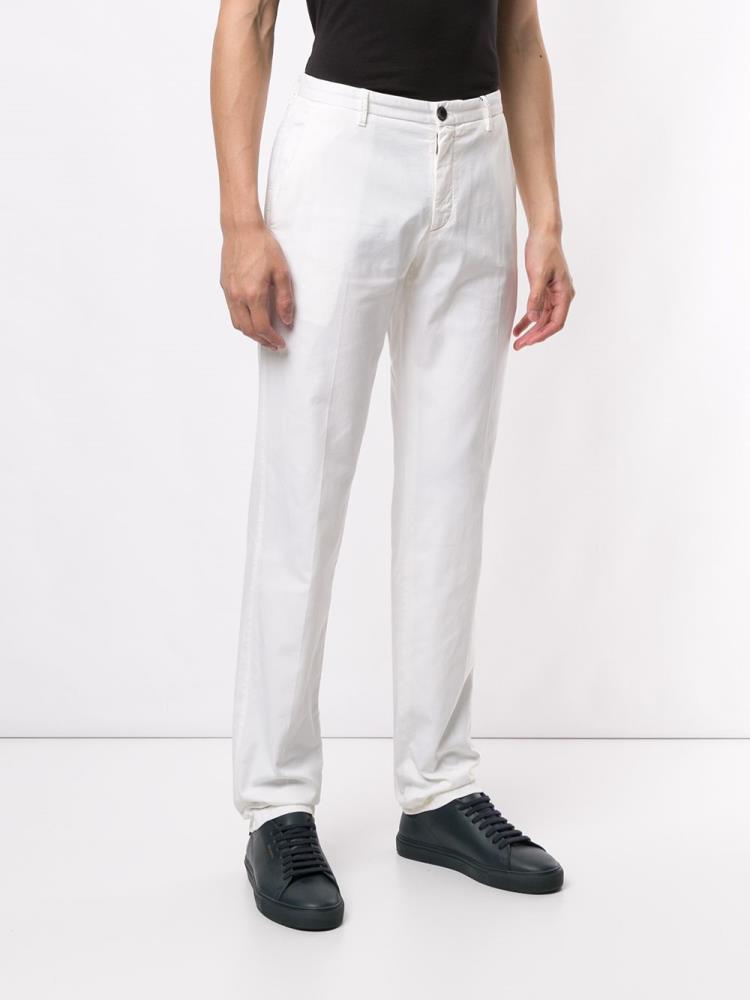 White Men's Giorgio Armani Straight Leg Chino Pants | IMODDEY