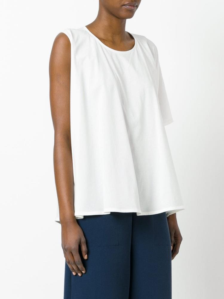 White Women's Armani Jeans Asymmetric T Shirts | KAO2MS7