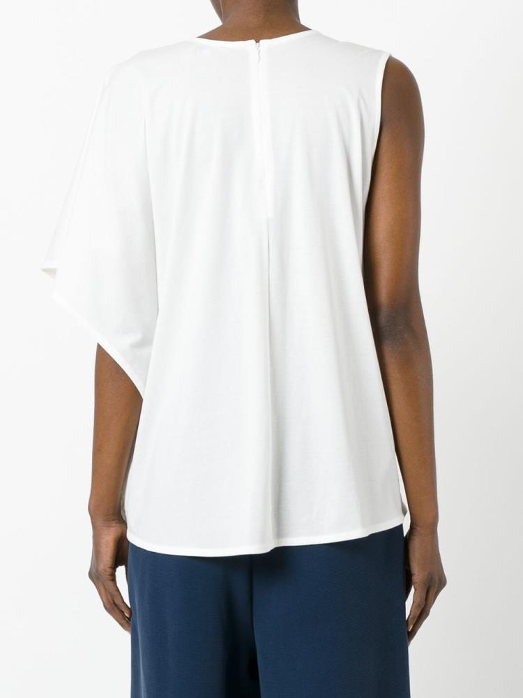 White Women's Armani Jeans Asymmetric T Shirts | KAO2MS7