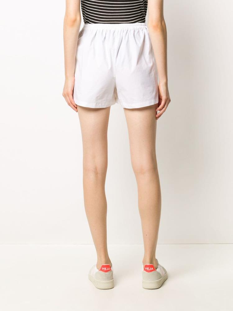 White Women's Armani Emporio Buttoned Front Mini Shorts | AKQVNRB