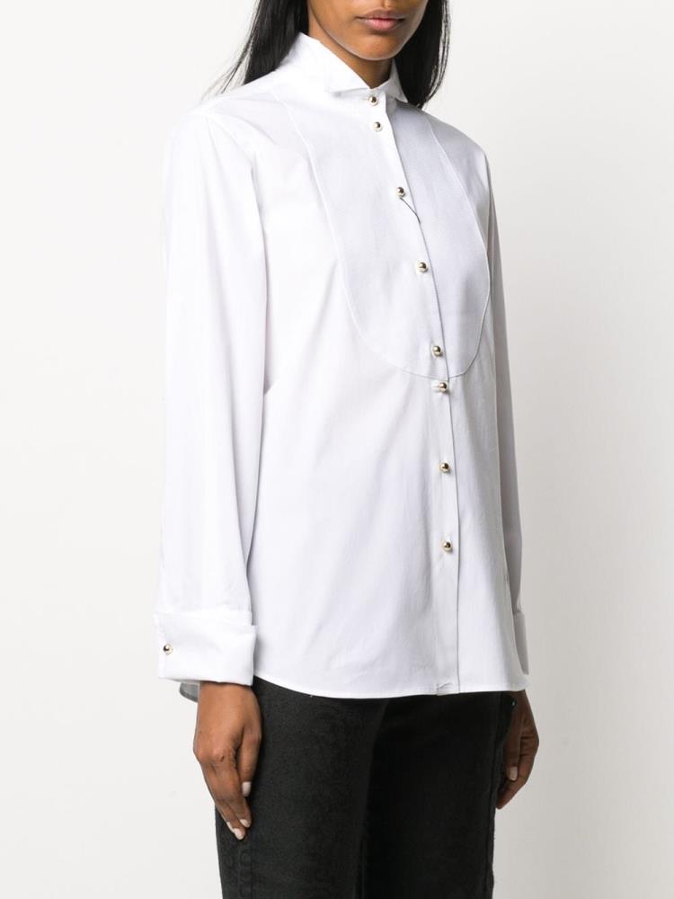 White Women's Armani Emporio Cutaway Collar Shirts | TCBVZWU