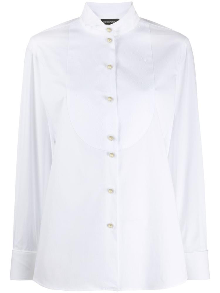 White Women\'s Armani Emporio Cutaway Collar Shirts | TCBVZWU