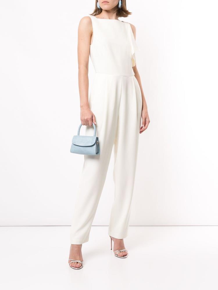 White Women's Armani Emporio Draped Detail Jumpsuit | EM8XNAQ