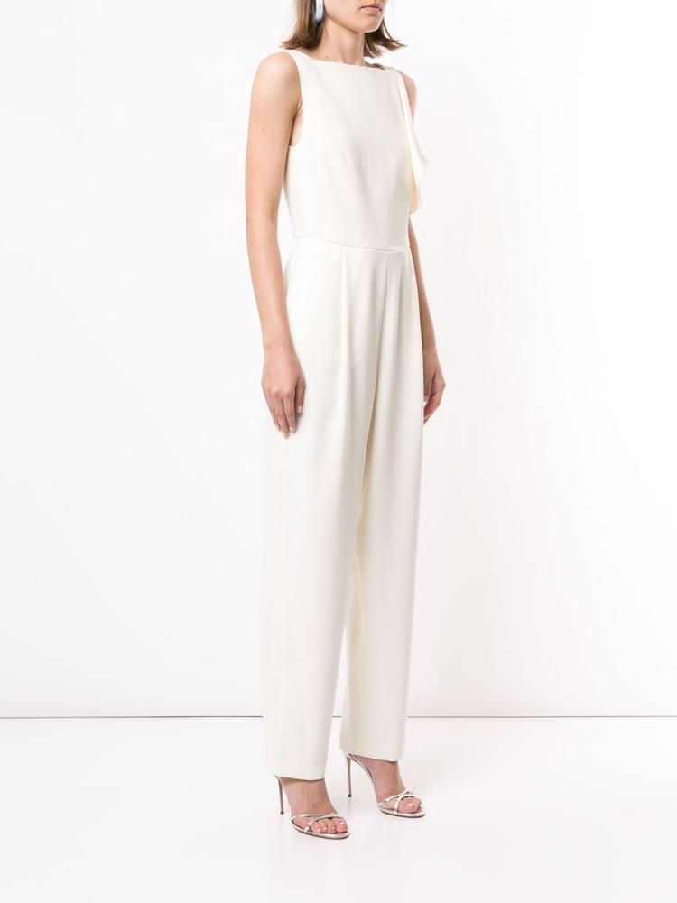 White Women's Armani Emporio Draped Detail Jumpsuit | EM8XNAQ