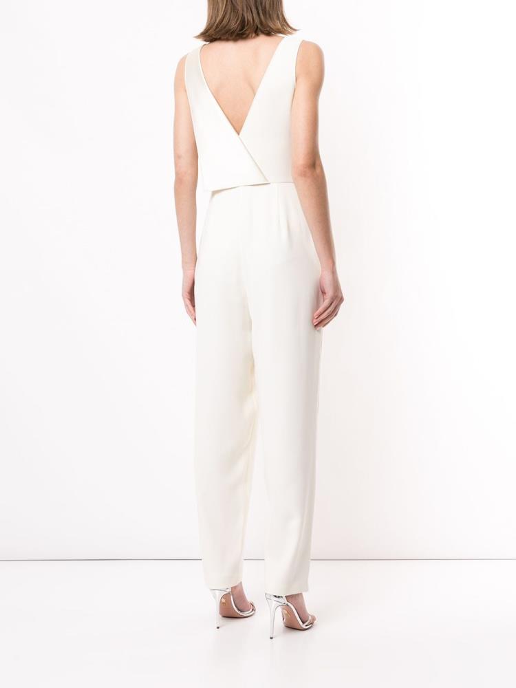 White Women's Armani Emporio Draped Detail Jumpsuit | EM8XNAQ