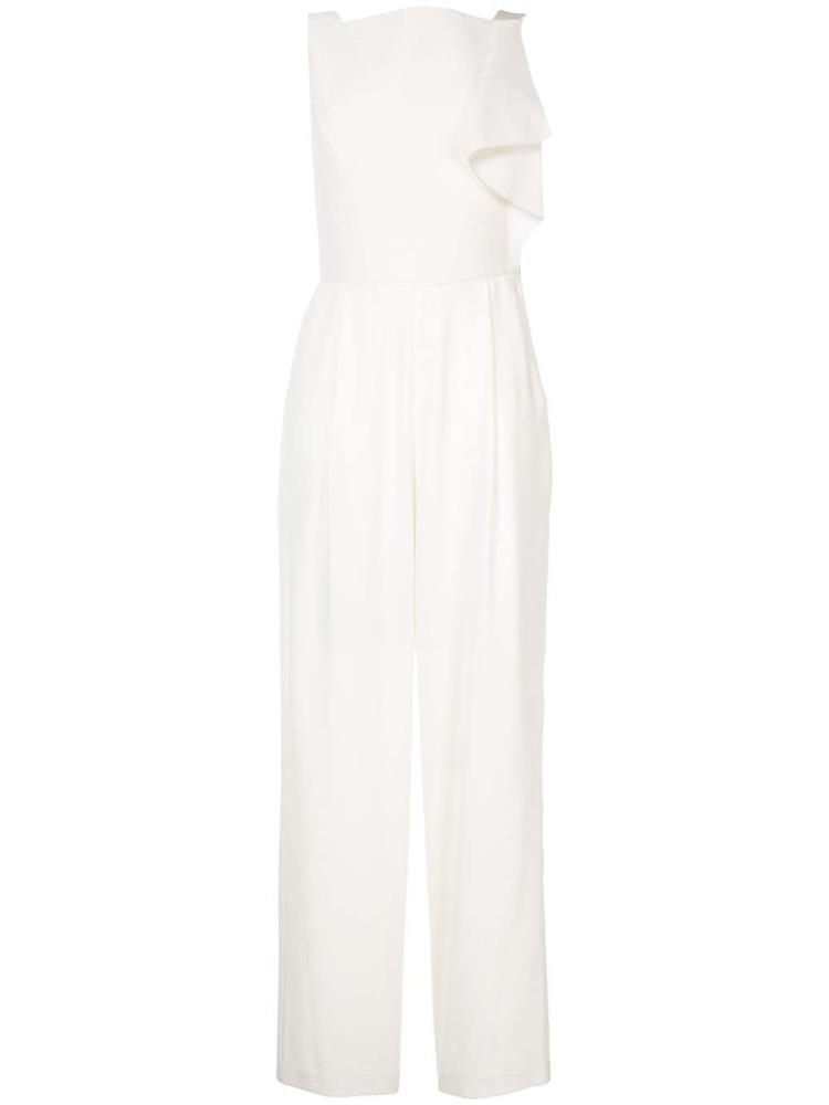 White Women\'s Armani Emporio Draped Detail Jumpsuit | EM8XNAQ