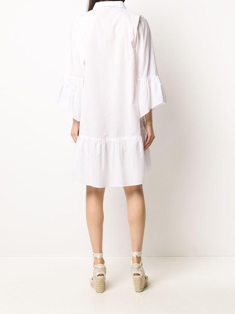 White Women's Armani Emporio Flared Mini Shirt Dress Dress | YG3YOUE