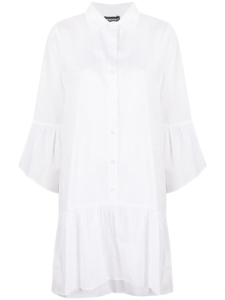 White Women\'s Armani Emporio Flared Mini Shirt Dress Dress | YG3YOUE