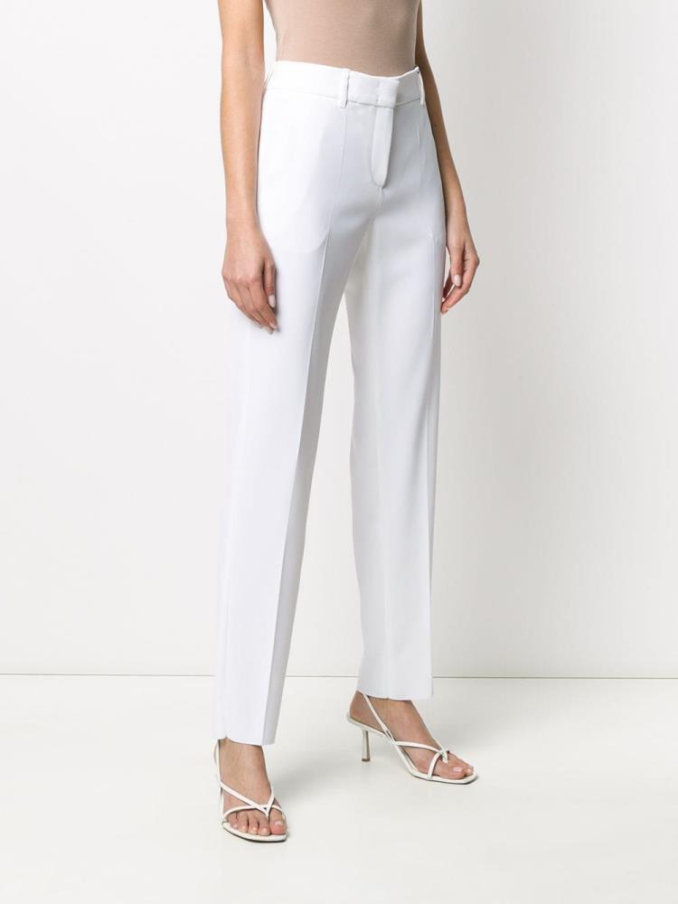 White Women's Armani Emporio High Rise Straight Leg Pants | PHCPY4I