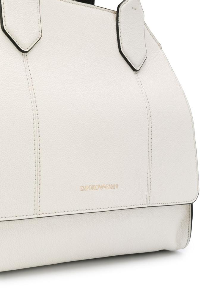 White Women's Armani Emporio Large Tote Bags | J0X84DI