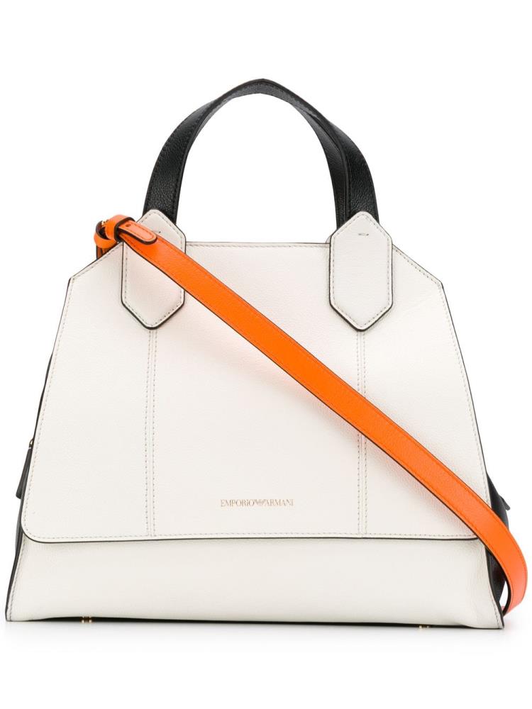 White Women\'s Armani Emporio Large Tote Bags | J0X84DI