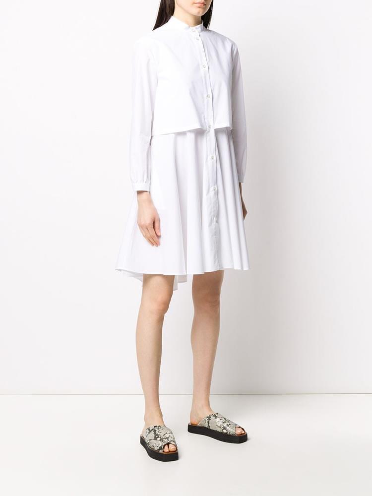 White Women's Armani Emporio Layered Shirt Dress Dress | 38CFLZ5