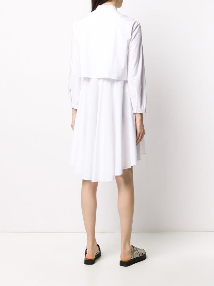 White Women's Armani Emporio Layered Shirt Dress Dress | 38CFLZ5