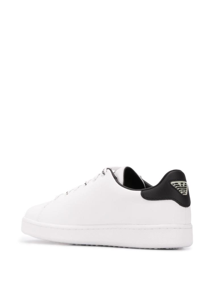 White Women's Armani Emporio Logo Stamp Low Top Sneakers | DI0O5SC