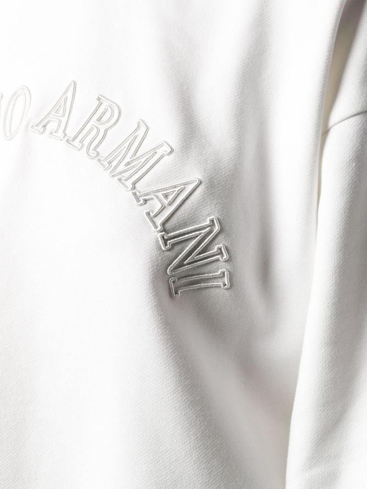 White Women's Armani Emporio Logo Embroidered Sweatshirts | RC0KJJR