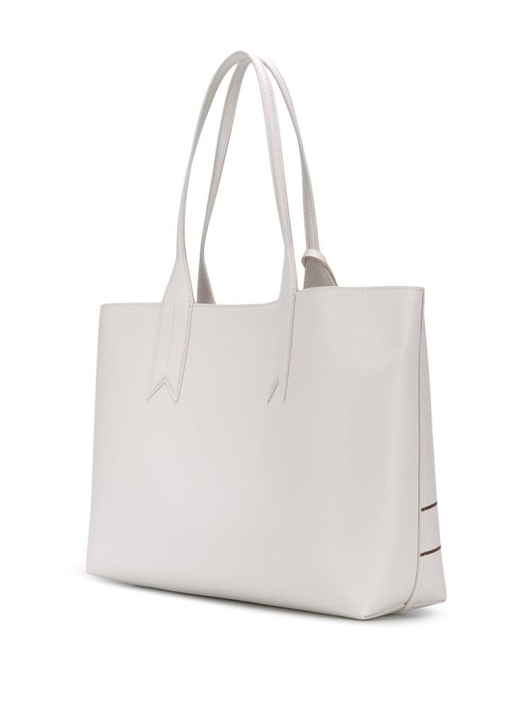 White Women's Armani Emporio Logo Print Tote Bags | SE92LSN