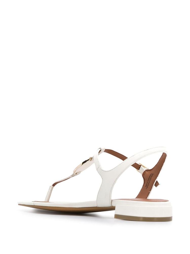 White Women's Armani Emporio Low Heel Logo Sandals | 5BQO9D9