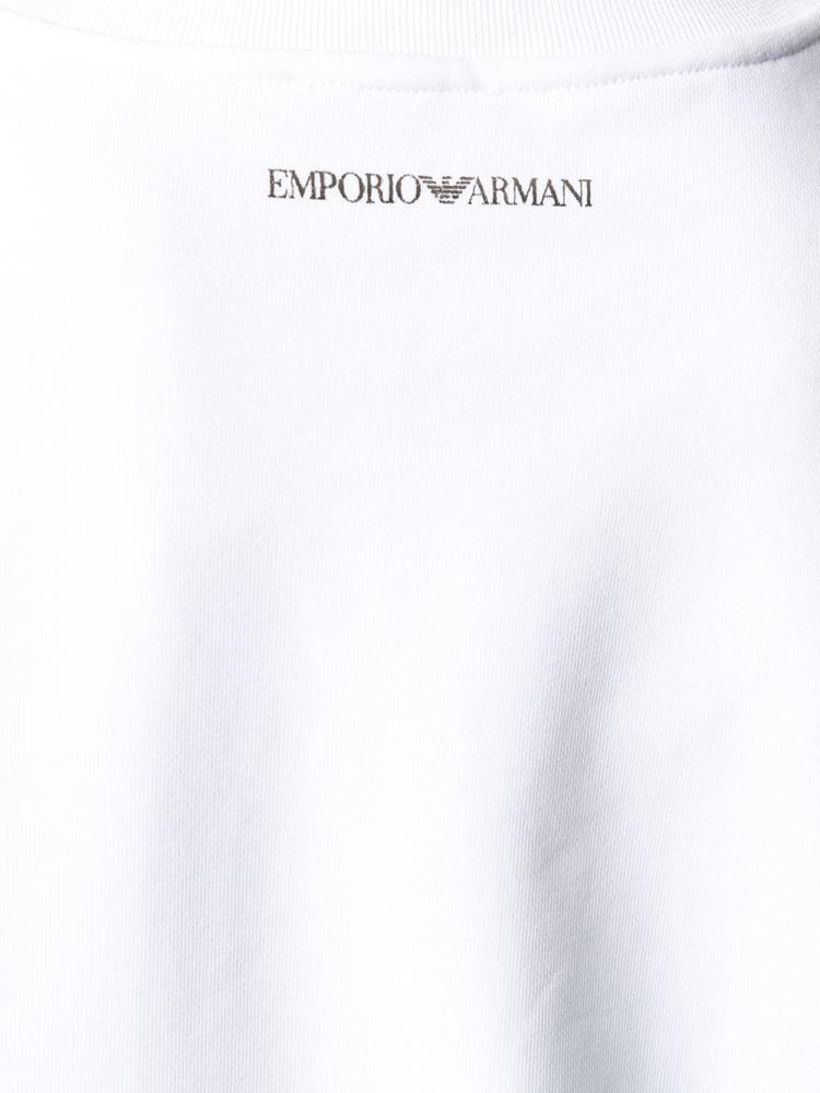 White Women's Armani Emporio Metallic Logo Sweatshirts | WYXOP4S