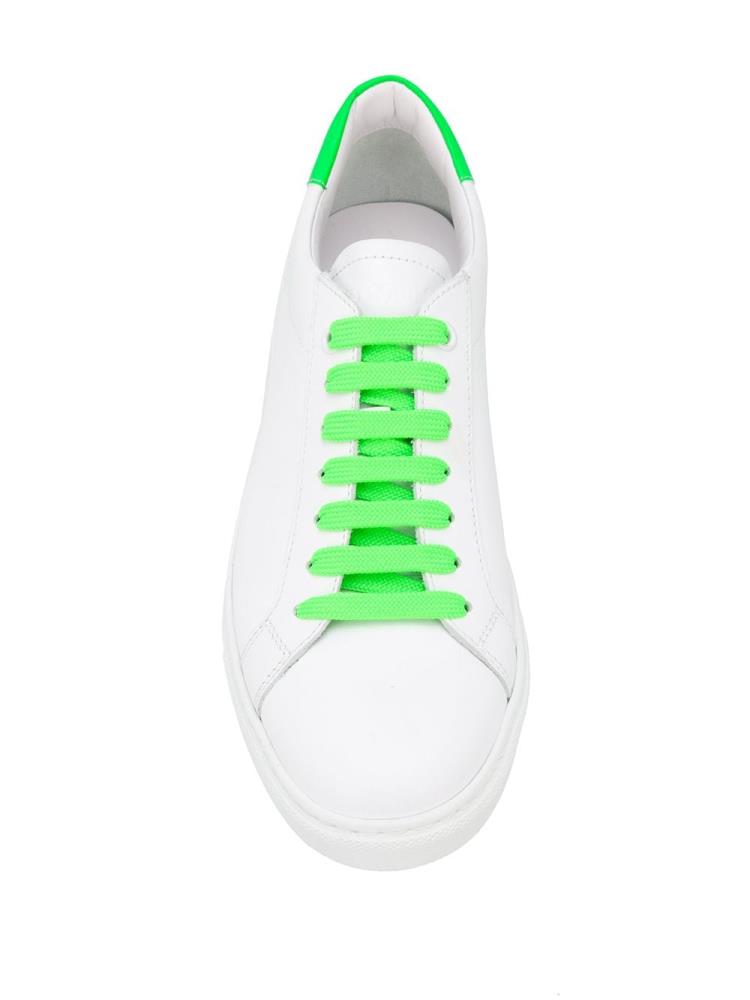 White Women's Armani Emporio Neon Detail Low Top Sneakers | GDDR4V5