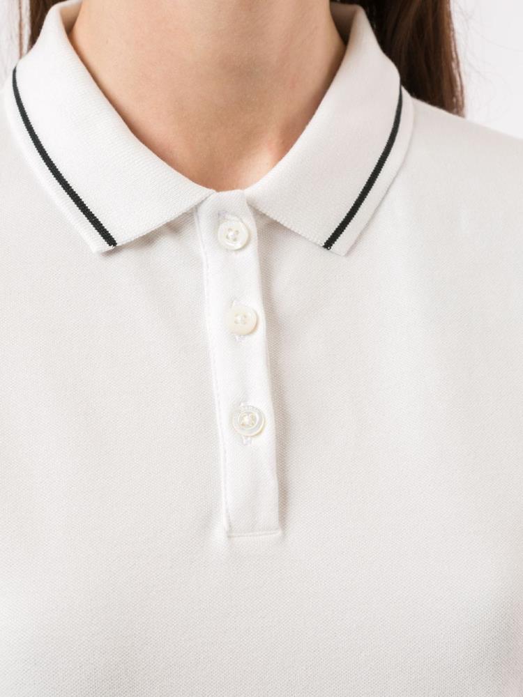 White Women's Armani Emporio Piqué Polo Shirts | G2Z2AWG